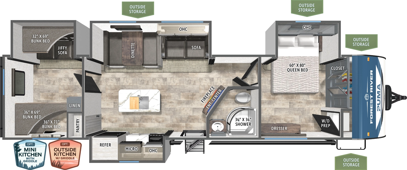 Puma 32BHFS Floorplan